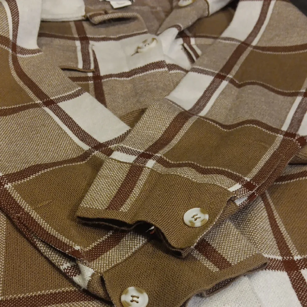 NWT Cupcakes & Cashmere Caramel Plaid Belted Shacket Coat Small